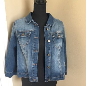NWT Denim cropped jacket.